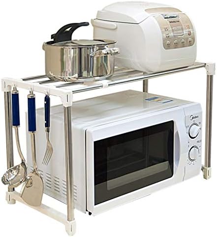 Lixin Kitchen Microwave Oven Rack Hanging Kitchen Storage Rice Cooker Single Layer Stainless Steel (color : Silver, Size : 504030ccm)