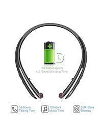 Doltech   Auriculares inalámbricos con Bluetooth y correa para el cuello, con auriculares retráctiles, resistentes al sudor, con micrófono (oro rosa)