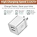 USB Wall Charger, BEST4ONE 2-Pack 2.1A/5V Dual Port USB Plug Power Adapter Charging Block Compatible with iPhone XS / XR / X, 8/7/6, Samsung, Tablet, Moto, Google Pixel, LG, More Cell Phone (White)