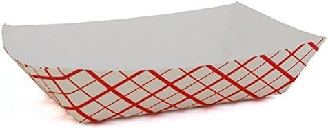 Item#37009 - 50 Red Checkered Paper Food Tray, 1/4-lb by CakeSupply