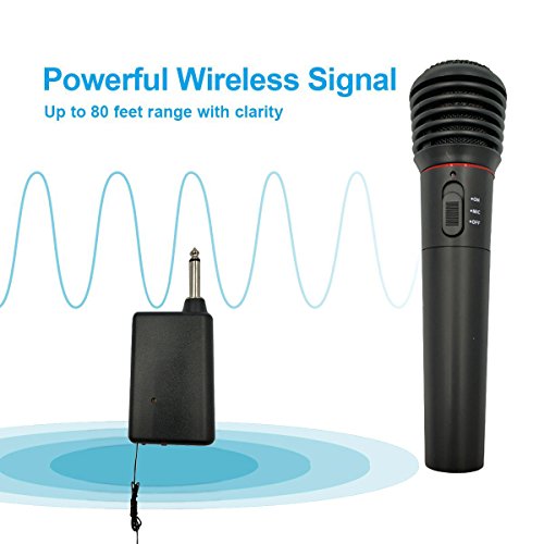 MicVista WM03 wireless microphone system, Handheld Vocal Metal Dynamic Cordless Mic with UHF Cardioid and Multi-Channel Frequency