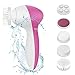 Facial Brush, Facial Cleansing Brush, FlatLED 5 in 1 Multi-Function Portable Facial Brush, Waterproof Face Brush Skin Care Electric Massager