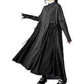 ellazhu Women's Shirt Dress Lapel Button Down Oversize Long Sleeve Solid GZ603 A
