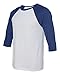 Bella Canvas Mens Triblend 3/4-Sleeve Baseball T-Shirt (3200) wht FLK/NVY trbl l