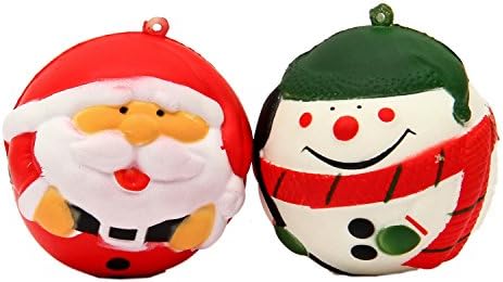 TEEGOMO Cute Snow Man and Santa Claus Slow Rising Scented Jumbo Squishy Stress Relief Squeeze Decorations Kids Toy and Christmas Gift