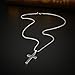 2ndLink Classic Black Mens Titanium Cross Necklace Pendant,22.5 Rolo Curb Chain by 2ndLink