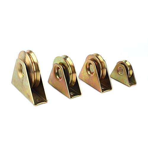 60mm Diameter Gold V Groove Wheel for Sliding Rolling Slide Chain Gear Rack Gate Track, Rigid Caster for Gate Frame,for Industrial Machines 2-2/5" - Thumbnail 7