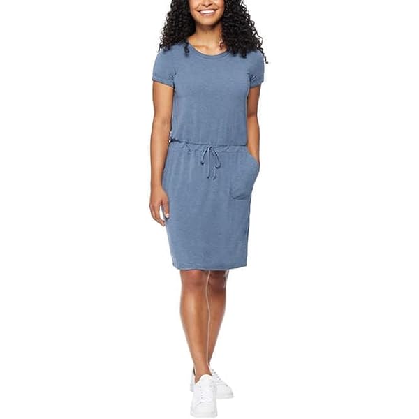 32 Degrees Ladies' Side Pockets, Drop Shoulder, Stretch Comfort, V-Neck,  Soft Lux Dress | Black, XL at Amazon Women's Clothing store