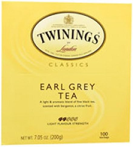 TWININGS TEA, TEA, EARL GREY, Pack of 4, Size 100 BAG - No Artificial Ingredients