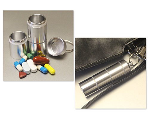 Ace Select Pill Organizer Box, 3 Compartments Aluminum Alloy Waterproof Keychain Medicine Containers for Outdoor Travel Camping, Pill Case for Purse or Pocket