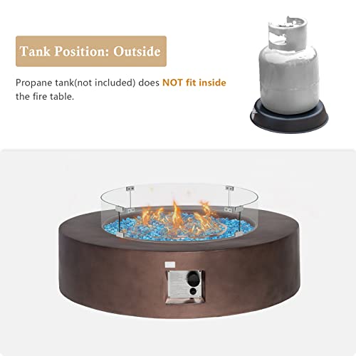 COSIEST Outdoor Propane Fire Pit Coffee Table w Dark Bronze 40.5inch