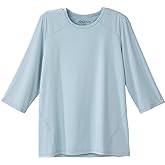 Women’s Open Back Adaptive Active Crew Neck Top for Seniors - 3/4 Long Sleeve Shirt