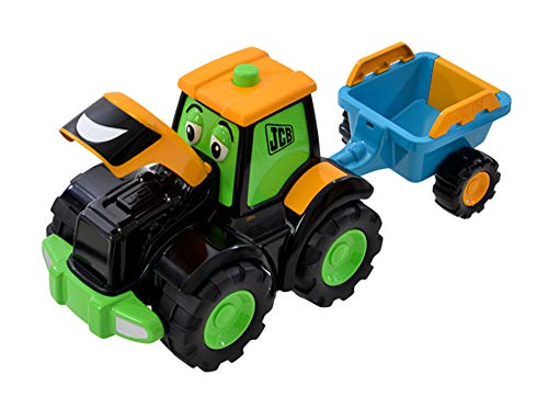 Wader 4036 - JCB Fun Farm Traktor Tim mit Anhänger, ab 12 Monaten, ca. 34 cm