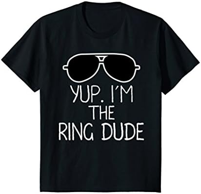 Kids Kids Yup I'm The Ring Dude T-Shirt | Boys Wedding Bearer Tee 4 Black