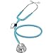 MDF Instruments, Acoustica Lightweight Stethoscope for Doctors, Nurses, Students, Home Health Use, Adult, Dual Head, Pastel Blue Tube, Silver Chestpiece-Headset, MDF747XP03