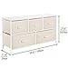 mDesign Extra Wide Dresser Storage Tower - Sturdy Steel Frame, Wood Top, Easy Pull Fabric Bins - Organizer Unit for Bedroom, Hallway, Entryway, Closets - Textured Print - 5 Drawers - Cream/White