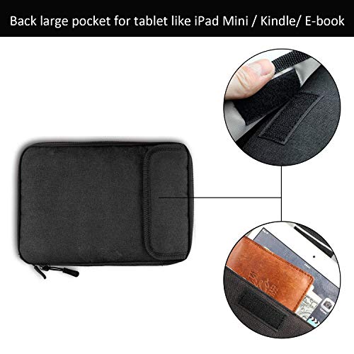 Travel Cable Organizer Bag, Electronics Accessories Carry Cases Portable Cord Organizer Bag for Cable, Charger, Phone, USB, SD Card,with 8pcs Cable Ties (Black)