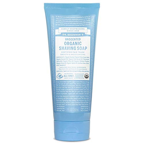 Dr. Bronner's Magic All-one Organic Shaving Soap Gel Baby Unscented, 207ml