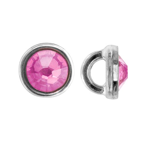 Crystaletts Swarovski Crystal Buttons, Rhinestone 3mm, 20 Pieces, Rhodium Plated/Rose