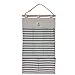White & Blue Striped Hanging Organizer Nautical Theme Great for Little Stuff or Underwear, Toys & Stuffed Animal/Teddy Bear Holder Wooden Rod with Anker Print