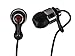 Monoprice Hi-Fi Premium Noise Isolating Earbuds Headphones - Black and Red with A Strain-Relief Clip
