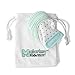 Malarkey Kids Munch Mitt Teething Mitten - The Original Mom-Invented Silicone Teether Mitten with Travel Bag - Ideal Teething Toys for Baby Shower Gift - Mint Green Triangles
