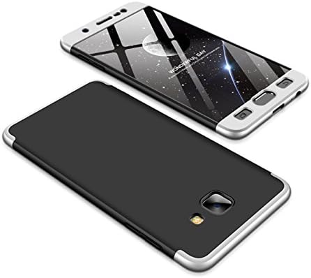 Compatible with Galaxy J7 Max Case, Samsung Galaxy J7 Pro Full Body 3 in 1 Protection Premium Hybrid Bumper Case Hard PC CASE for Galaxy J7 Max/j7 pro (Silver+Black, Galaxy J7 Max 5.7")
