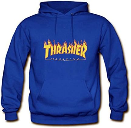 Popular Men-Thrasher- Classic Hoody -Birthday Gift Sweatshirts &amp; Custom Pullover Small Blue