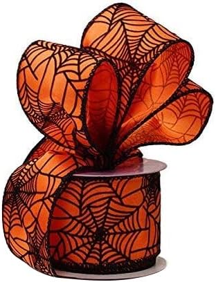 Bows & Ribbons - Halloween Spider Web Wired Ribbon - 2 1/2