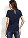 Romwe Women's Loose Short Sleeve Round Neck Solid Summer T-Shirt Tops Blouse Navy XS