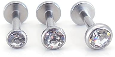 Emmajewels 1.5mm-4mm Triple Forward Helix Bezel Set Clear CZ Tragus 316L Surgical Steel Cartilage Bar Piercing 16g