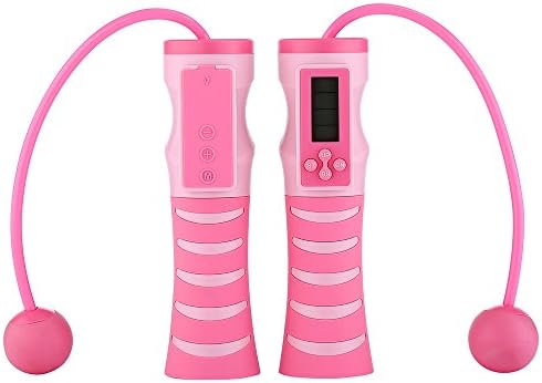 cAoku Cordless Rope Skipping Bluetooth Music Box for Crossfit Workout Endurance Losing Weight (Pink)