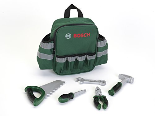 Theo Klein 8326 8326-Bosch Rucksack mit Handwerkzeugen, Bosch Spielzeug, Grün, Silber