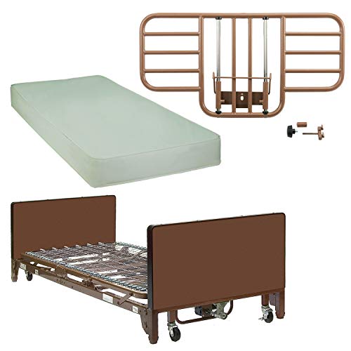 ProBasics Full Electric Homecare Bed with Built-in Low Bed Option Full Set (with Half Rails and Firm Innerspring Mattress)