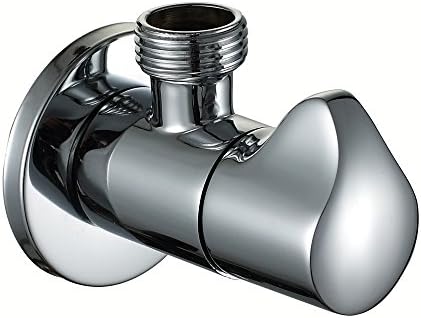 YKT Brass Turn Angle Valve In-wall for Toilet Fill Valve Teardrop Handle Water Heaters Hot and Cold Water Valves,1/2¡± IPS Inlet and Outlet Polished Chrome
