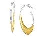 Silpada 'Good Vibes' Crescent Hoop Earrings in Sterling Silver & Brass