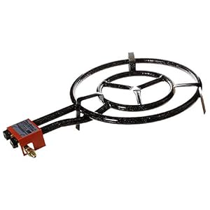 Garcima Paella Dual Ring Butaan/Propaan Gasbrander, Zwart, 50 cm