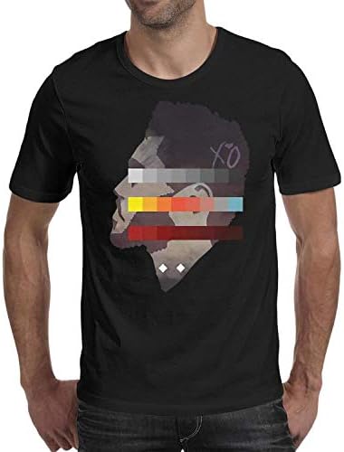 Wyhko Yhohb Men's Crew T-Shirt The-Weeknd-Side-Face-Colorful-Painting- Classic Shirts Cotton Comfort Short Sleeve