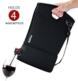 Wine Tote Purse + 2 Disposable Wine Baggies - Gift for Mom- Holds Up to 4 Bottles- Wine to Go Made Easy!- Neoprene BYOB Carrie - Wine Lover's Gift for Women, Friends or Her