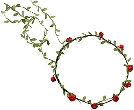 Kewl Fashion Flower Garland Berries Crown Headband Flower Wreath for Wedding Festivals (Red)