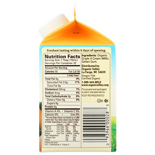 Organic Valley, Cream Heavy Whipping UltraPasturized Organic, 16 Fl Oz