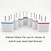 Costyle 5V/2.0Amp Dual USB 2-port Easy Grip Home Travel Wall Charger Power Adapter for iPhone 6S SE 5S, iPad Mini, Samsung Galaxy Note 7 5, Nokia, Sony and Most Device-Sliver Gold Blue Black
