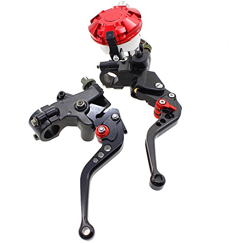 FXCNC Racing Universal Motorcycle 7/8" 22mm CNC Brake Clutch Master Cylinder Hydraulic Lever Reservoir Set for 125-400CC Sports Motorbike Scooter