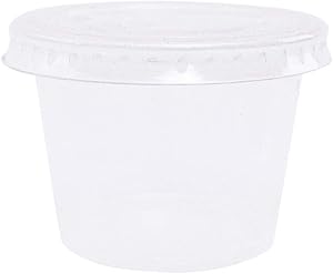 EDI Clear Plastic Disposable Portion Cups with Lids, 3.25 Ounce (100 Count)