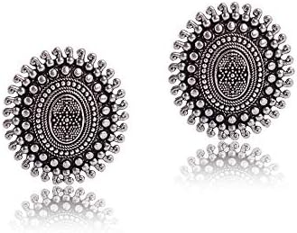 Boho Earrings for Women Gold Earrings Black Metal Earrings Bollywood Earrings Indian Earrings for Women Ethnic Earrings for Women Tribal Bohemian Gypsy Statement Stud