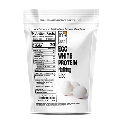 It's Just! Egg White Protein Powder, Dried Egg Whites Protein, Meringue Ingredient, NonGMO