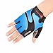 BOODUN Cycling Gloves with Shock-absorbing Foam Pad Breathable Half Finger Bicycle Riding Gloves Bike Gloves B-001, Blue, Medium