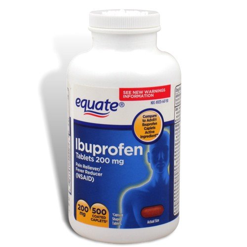 Equate Ibuprofen 200 mg, Pain Reliever, Fever Reducer, 500 Coated