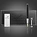 BEILUNER Luxury Fountain Pen Set [INTENSE BLACK] - Medium Point - Modern Classic Limited Edition - Includes 6 Ink Cartridges & Ink Refill Converter with Gift Case - Perfect for Men and Women