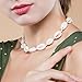 Footfox Shell Necklace for Women, Shell Choker Seashell Necklace, Adjustable Handmade Pearl Necklace Summer Jewelry Set